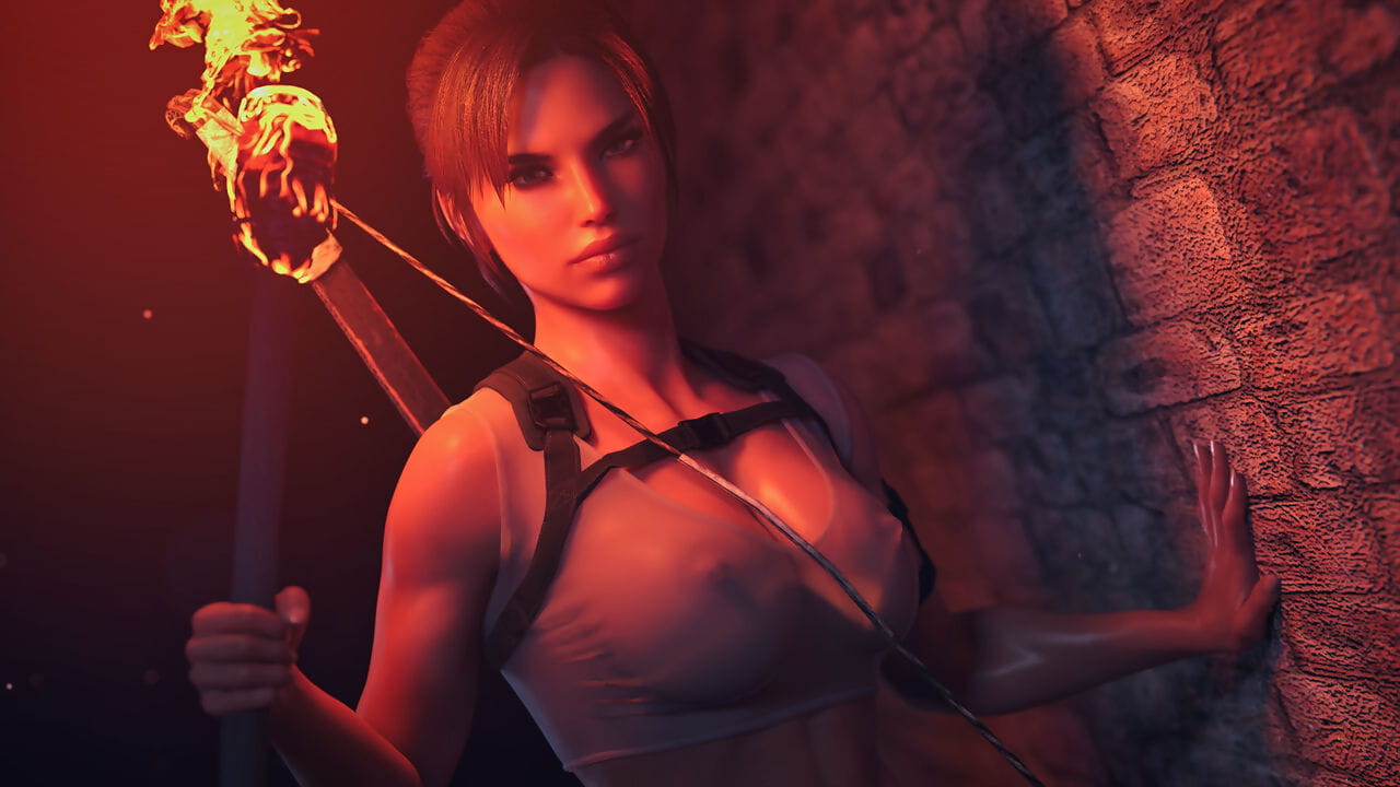 Forged3DX Lara added to hammer away Tire Skull! Crypt Raider