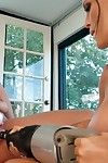 Two big titted lesbian cuties get fucked her holes fucked by sybians