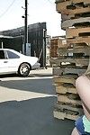 Sunny lane makes love in public for free