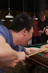Lily labeau gets played in appealing pool hall