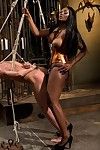 Black nyomi banxxx tramples and smothers fabulous slaveboy