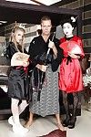 Heerlijk geisha ' s hebben vurig anaal triootje met wellhung samur