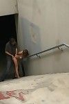 Babe gets stripped, united up and drilled outdoor in public places