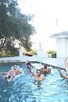 Hardcore gangbang orgy  group of guys and lesbian hotties team-banged sexy chicito out