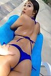 Sharon lee gets ass group-fucked in a blue bikini outside