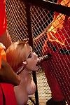 Big tits blonde prison warden gets gangbanged by sexually aroused inmates