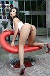 Miniscule oriental porn star cindy starfall riding a giant 10-Pounder