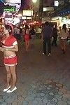 Damp thai infant street hooker flashing her effervescent Japanese fur pie
