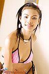Thai young dear in pink bikini and stockings