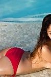Alexis love undresses her red bikini