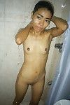Juvenile Japanese sheila takes a shower-room