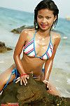 Incredible thai juvenile sample in bikini on the beach
