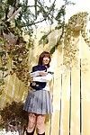 Japanese av idol teases in schoolgirl uniform