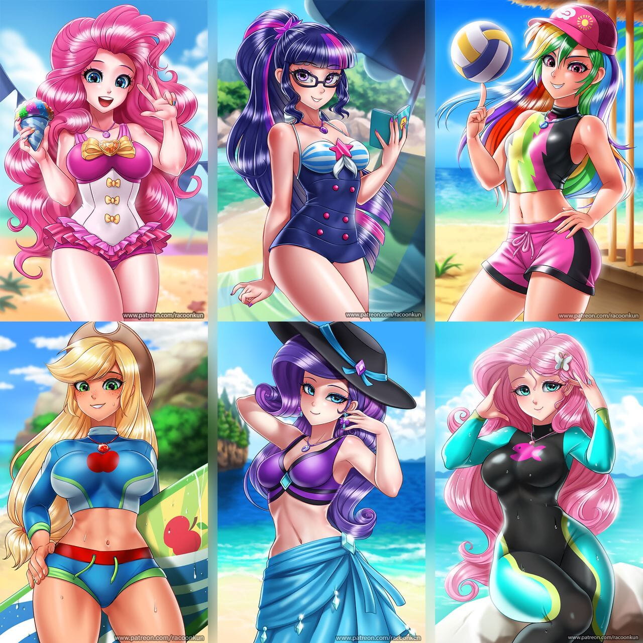 Racoonkun EQG Swimsuits