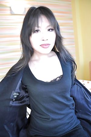 Oriental MILF Kazue Yabuta striptease down and exposing her inviting snatch