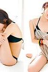 Rika Sato Ost Babe zeigt erotische Dreht in bunte showerroom Kleidung
