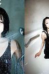 Noriko आओयामा चीनी है एक सच दिवा में फैशनेबल साटन कपड़े