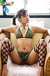 Lily Koh shows her petite Chinese body and string roofed waste