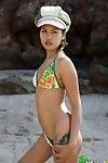 Lean and sassy Oriental Lily Koh lasses micro unpracticed bikini