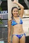 Impressive Joon Mali drenched and hawt in a diminutive bikini outside