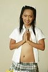 Schoolgirl Thai beauty May comes over and stripped off lacking her untamed outfit