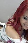 kızıl saçlı Çin Amatör selfies