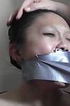 Oriental doxy united gagged and strained to sperm