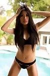 Moist eastern danika flores plays with her bawdy cleft by a pool