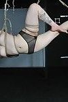 Japanese servitude lass in oriental kinbaku and rope turns over
