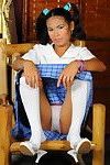 Oriental schoolgirl peels off uniform to gratification cunt