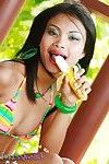 Doll tussinee shows her oral-stimulation talents with a banana