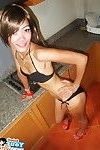 Tiny thai girlfriend striping and showing her gentile