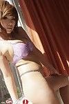 Charming Chinese Dark brown Takes Off Her Mint New Shirt Then Her Swarthy Blouse And Petticoat Then Pose Her Cute Body In Purple Bikini Then This chick Takes Off Her Underwear And Unveil Her Medium Size Wobblers Sooner than This chick Pulls Down Her Panty