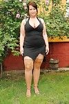Pretty adult plumper close by stockings interesting retire from the brush garments open-air