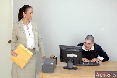 Elegant office MILF Carmella Bing pounded hardcore on her working desk