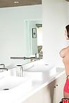 Big tit and ass brunette milf Giselle masturbating in the bath