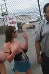 Slutty MILFs Whitney Stevens and Claire Dames getting naked in public