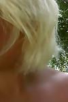 Blonde MILF Amy Lee giving close up bj for cumshot on face Gonzo style