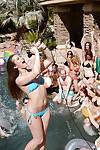 Sexy milfs Dani Daniels and Monique Alexander on a crazy pool party