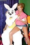 Clothed amateur Kelly Madison suck hard cock of a rabbit in a skirt