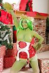 Yeşil derili amatör Joanna melek pozlar çok Sıcak Üzerinde Noel