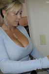 Hot MILF Wifey does some upskirt and exposes her huge boobs