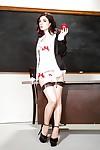 Dangerously hot amateur brunette Joanna Angel poses in the classroom
