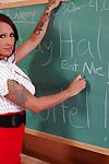 MILF teacher Rosie De Luna with big tits in hot stockings