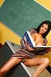 Wild Latina MILF teacher Alexis Amore shows her big tits and pussy