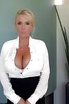 Busty mature housewife Sandra Otterson plays with her awesome tits