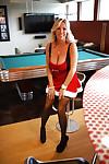 Blonde housewife Sandra Otterson striking hot Christmas themed solo poses