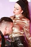 Mature femdom in latex leggings face sitting her manslave and getting fucked