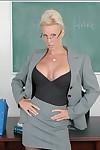 Mature teacher in glasses TJ Hart revealing smashing boobs and ass