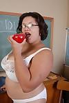 Aged BBW Monet is a naughty teacher that likes to strip in the class